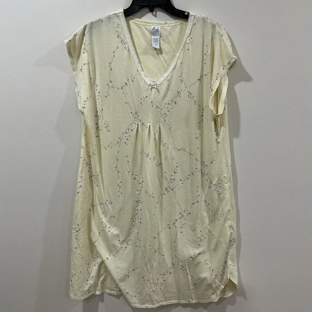 Aria Nightgown Butter Yellow Size Large Spring Summer Floral Cottagecore